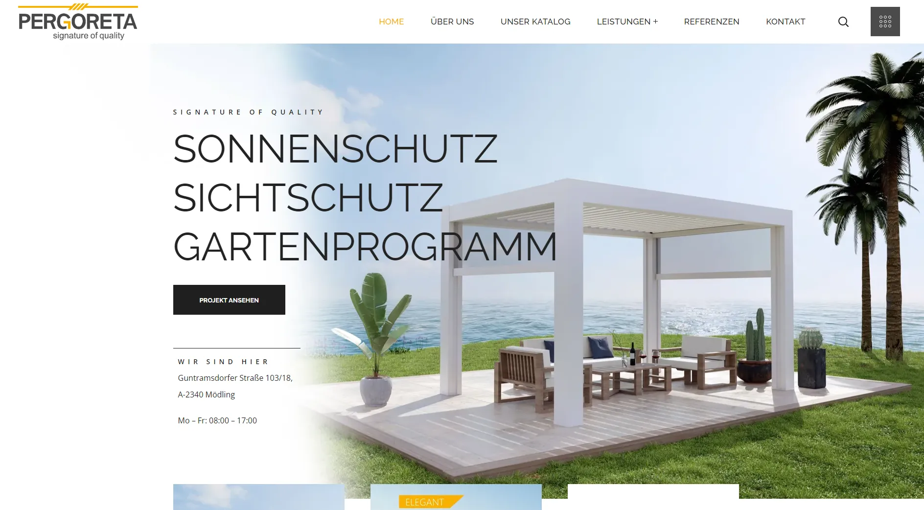 Webdesign für Pergoreta GmbH